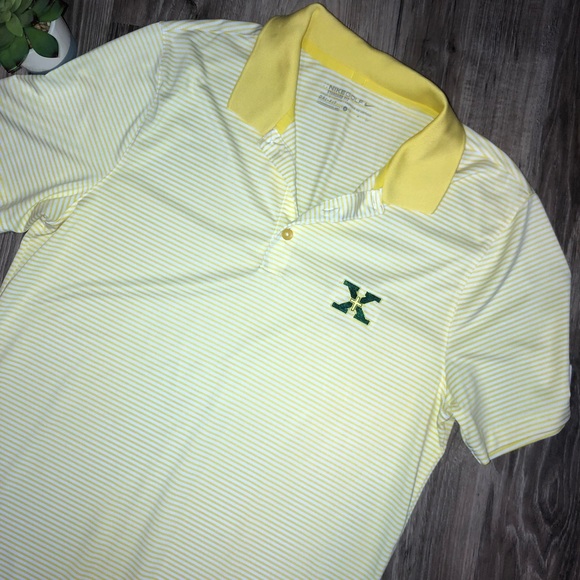 Nike | Men’s Yellow Stripe Golf Polo Shirt Small - Picture 2 of 5